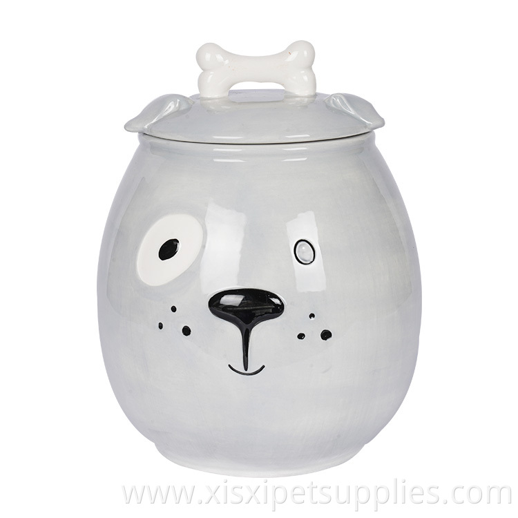 Customizable Pet Dog Cat Food Storage Container Ceramic Treat Jar